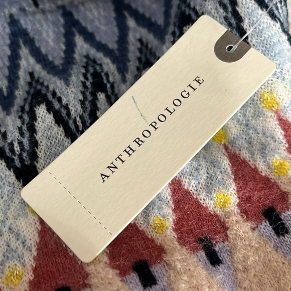 Anthropologie Libby Fair Isle Wool Blend Sweater in Wedgewood - NEW - Medium - Picture 10 of 11